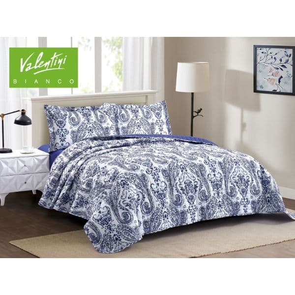 Valentini Twin Printed Flannel Bedsprread With Bedsheet 3 pcs-TR-3015