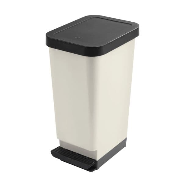 Tontarelli Moda Pedal Bin 45 Ltr Cream-Black