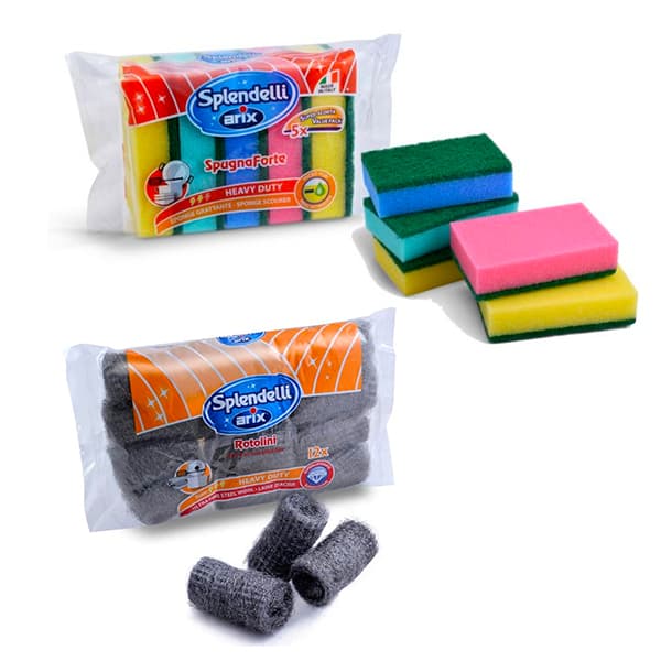Bundle of Arix Splendelli Srourers & Steel Wool Set of 17