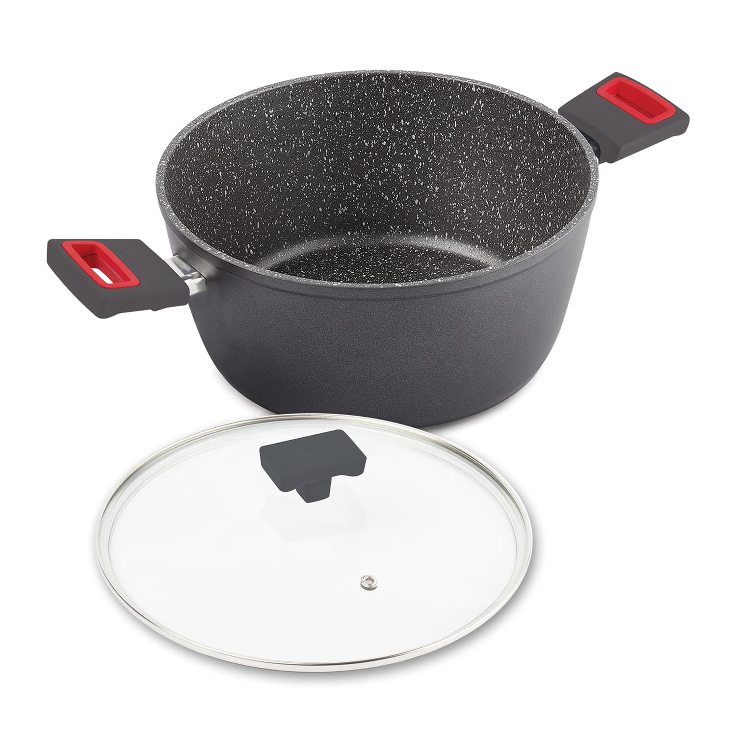 Ghidini viva casserole 2h with glass lid 22cm