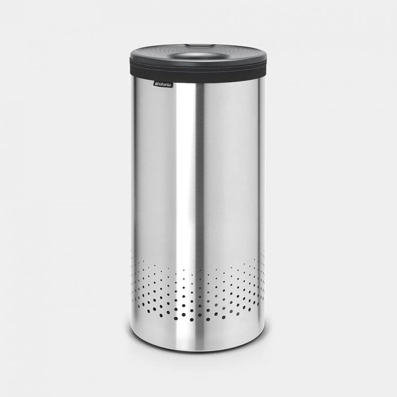 Brabantia Laundry Bin With Plastic Lid 35L Matt Steel