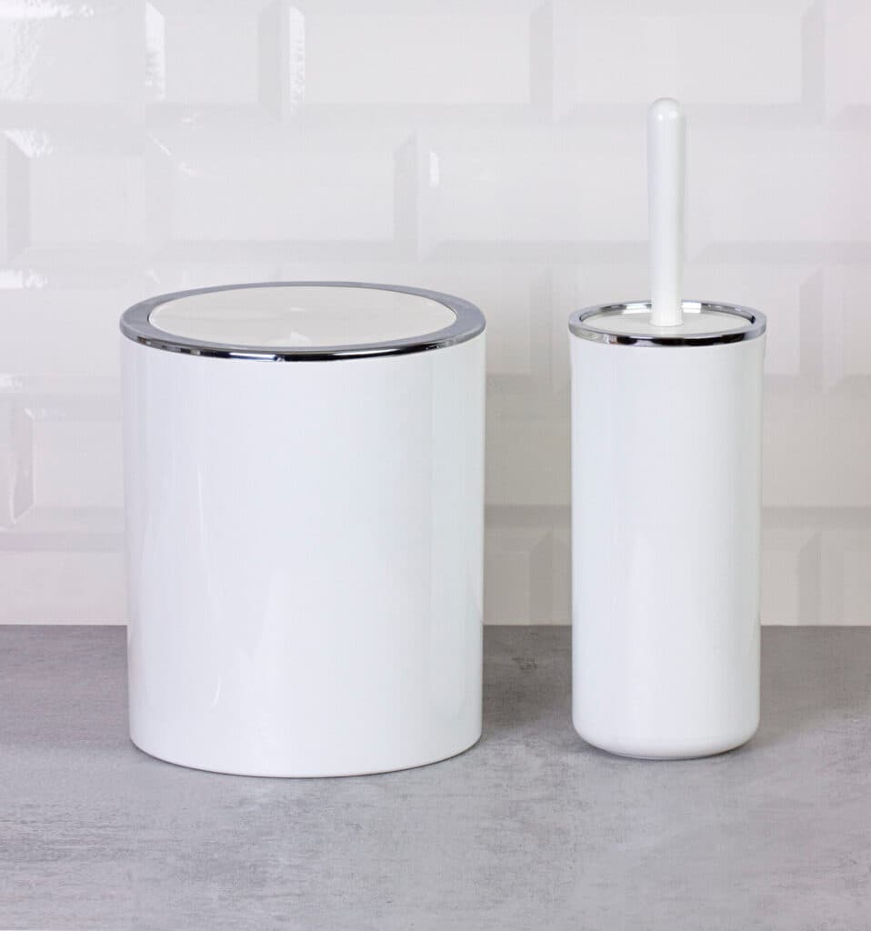 Okyanus Round Bathroom Set 2 Pcs – White