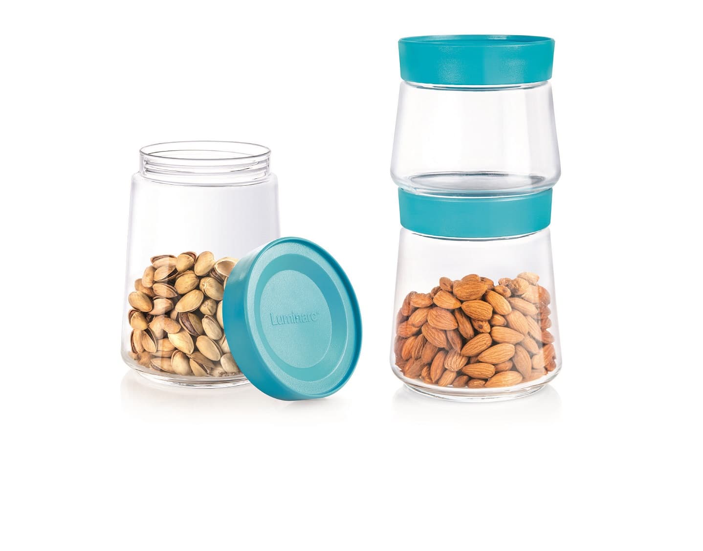 Luminarc Swing Jar Set of 3Pcs with Blue Lid