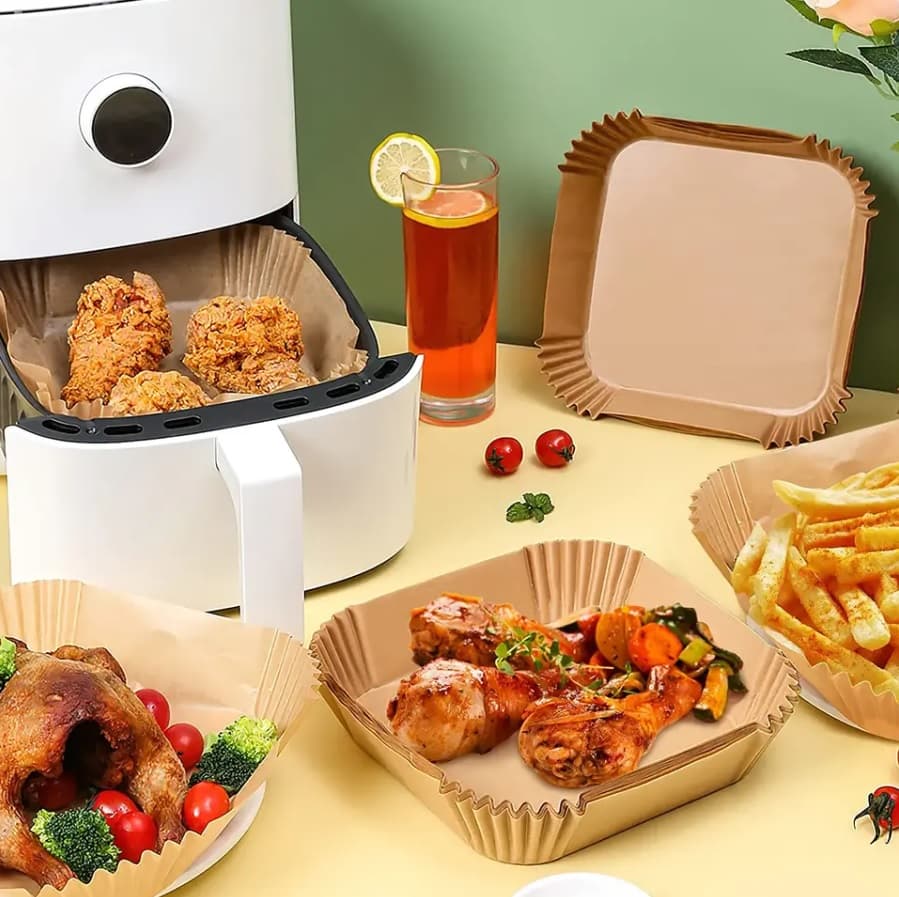 Mr. Chef Air Fryer & Oven Disposable Paper Liner Square 20 cm - 100 Pcs