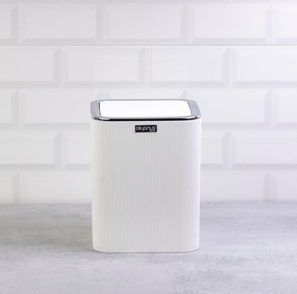 Okyanus Stripe Trashcan 5lt – White