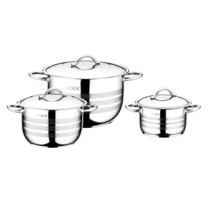 OMS Stainless Steel Cookware Set of 6