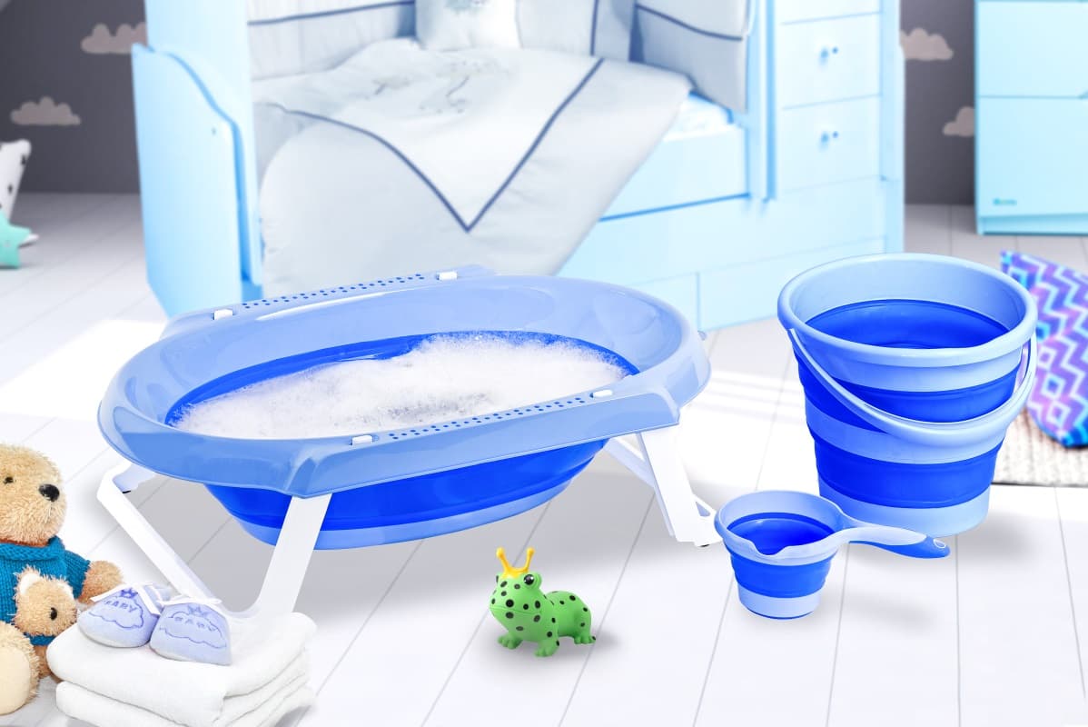 Plast Art Fodable Baby Bath Set of 3 Pcs