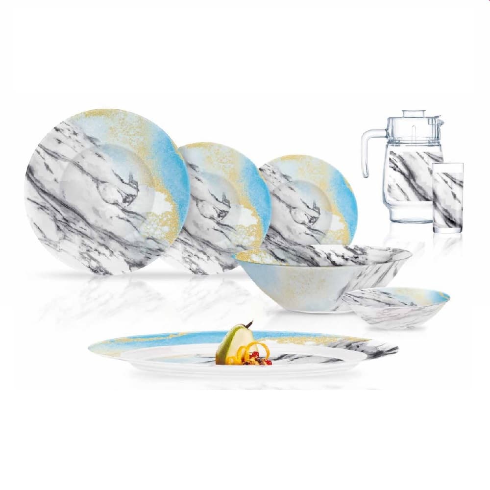 Luminarc Ambl Marblex Dinnerware Set of 46 Pcs