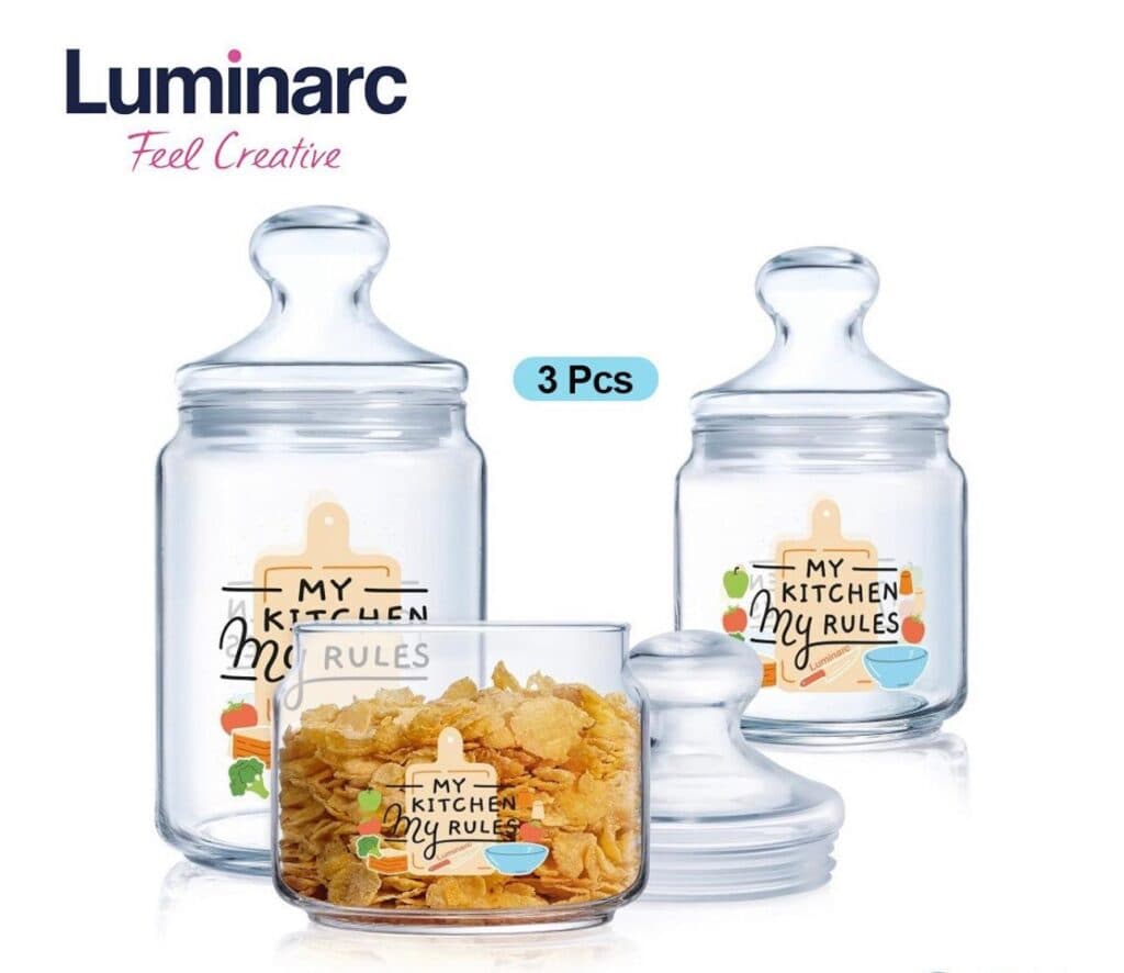 Luminarc Kitchen My Rules 3Pcs Pot Jar Set