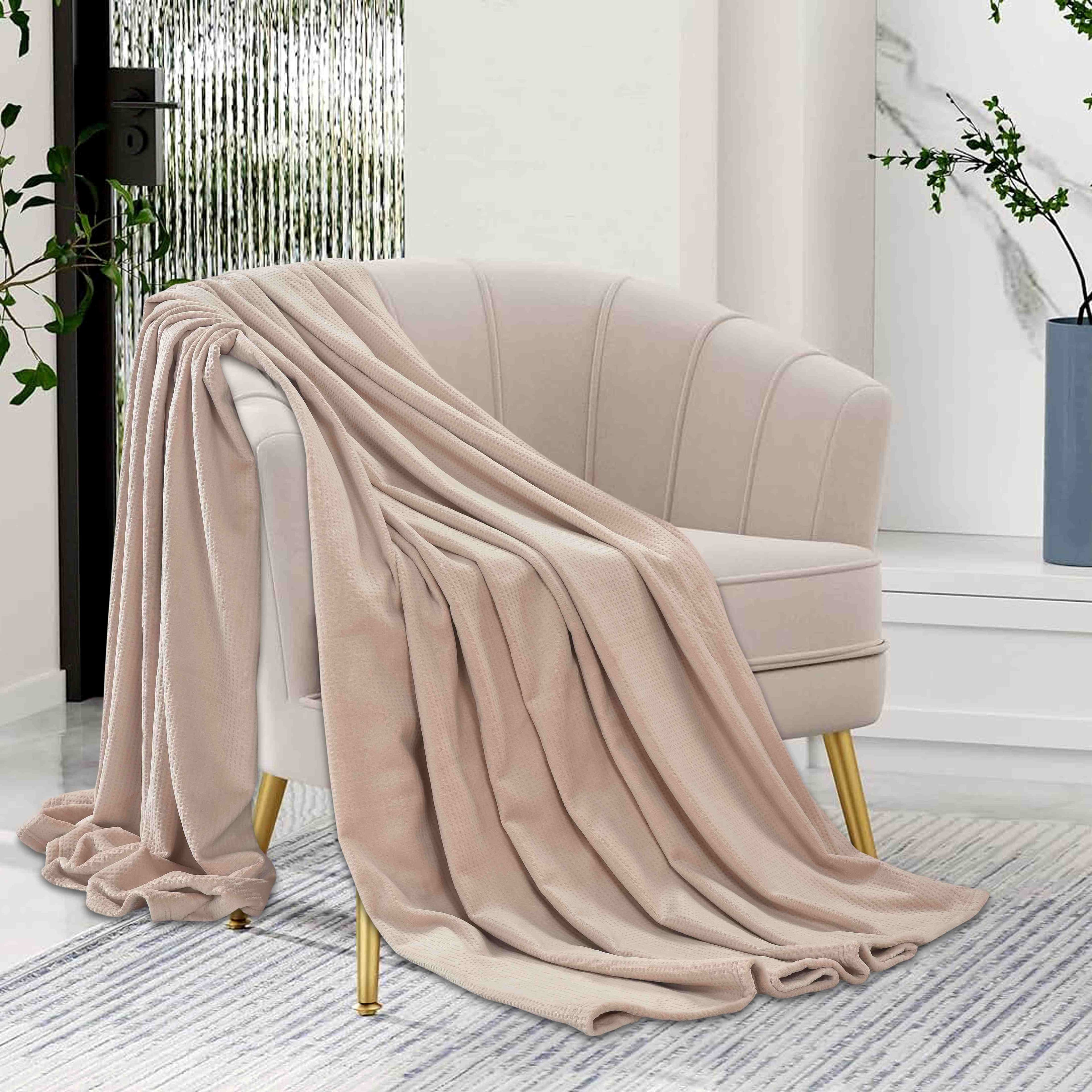 CANNON WAFFLE FLANNEL BLANKET BEG 160x220CM