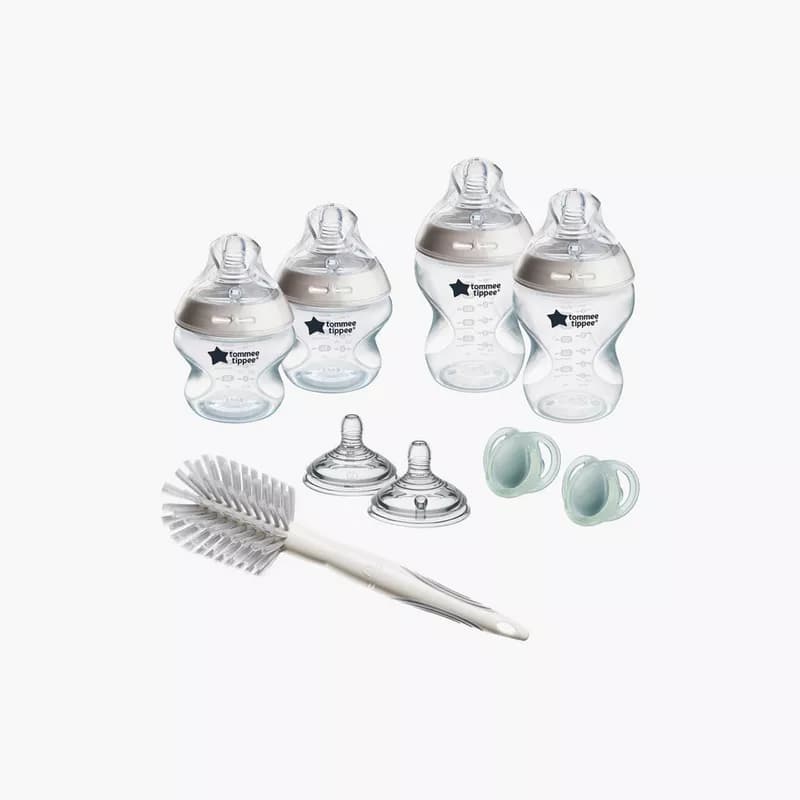 Tommee Tippee Closer to Nature Feeding Bottle Kit, Starter Set - Clear