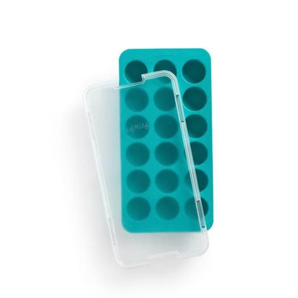 Lekue Round Ice Cube Tray with Lid Turquoise