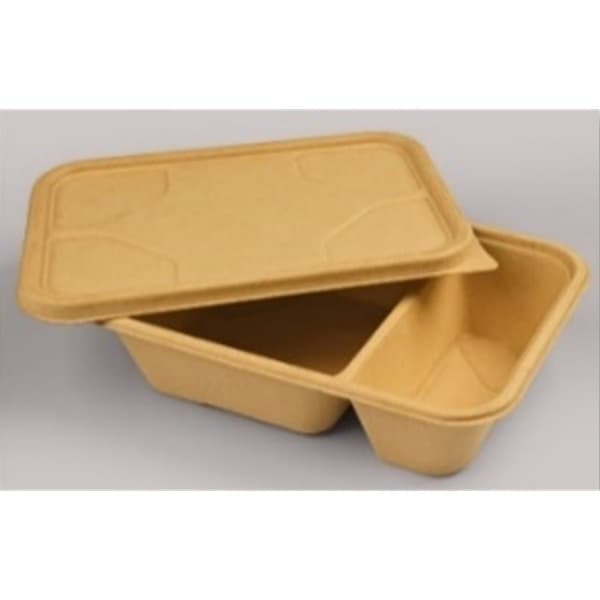 "Weavers FZ TSW Bagasse Container Rectangle 1L -70:30 C + LID - 5 PCS