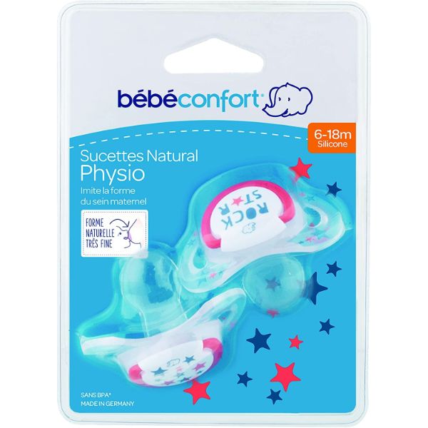 Bebeconfort Silicone Sootherrock Star 6 18 Months 2 Pieces Lawazm لوازم